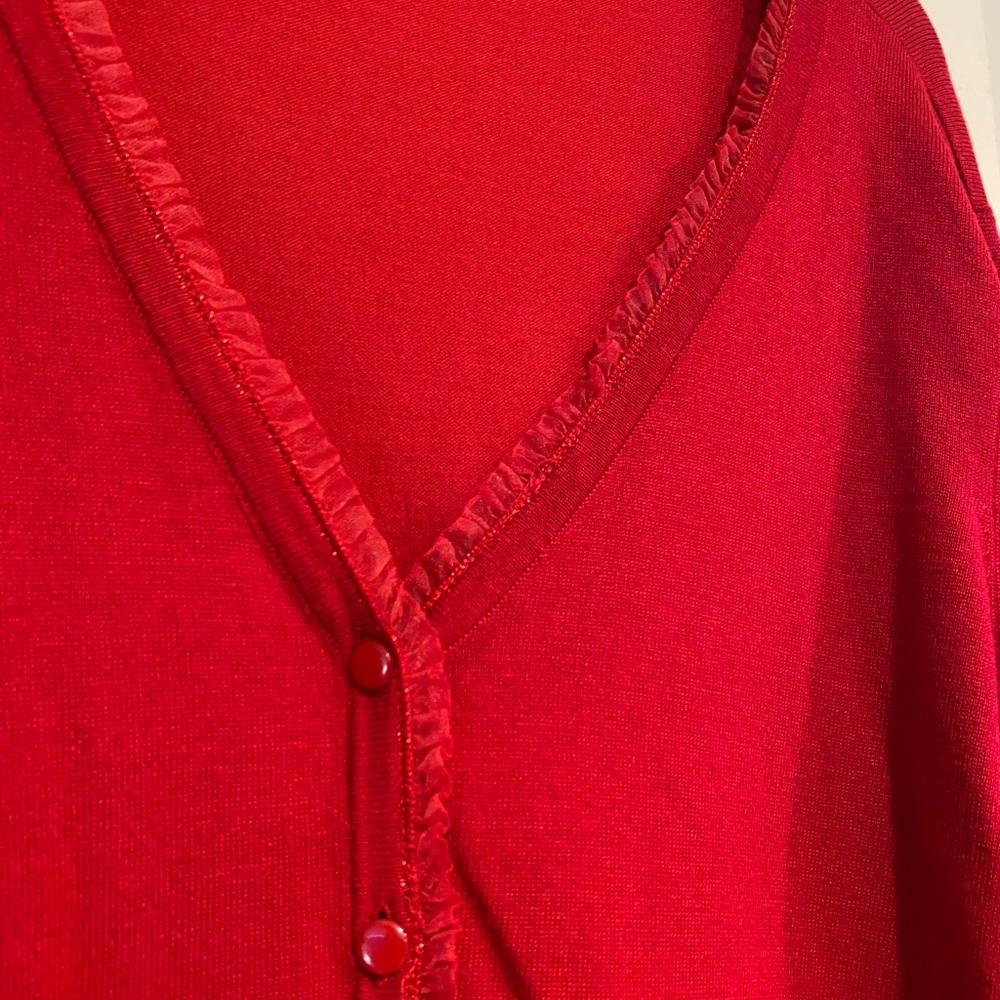 Bright Red Cardigan - Picture 2 of 3